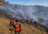 Api Membakar Kawasan TNBTS, Tim Gabungan Buat Sekat hingga Water Bombing