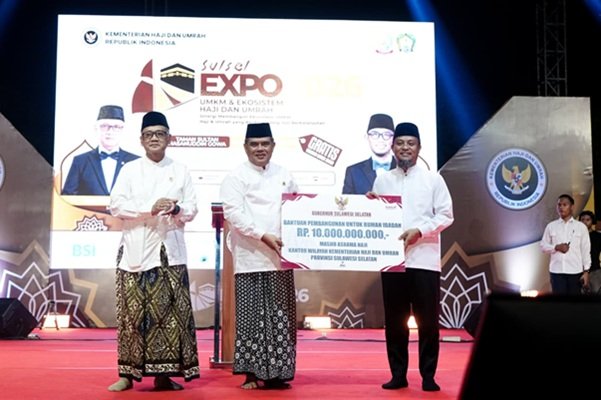 Gubernur Sulsel Kucurkan Rp10 Miliar untuk Masjid Asrama Haji, UMKM Dibidik Tembus Pasar Tanah Suci