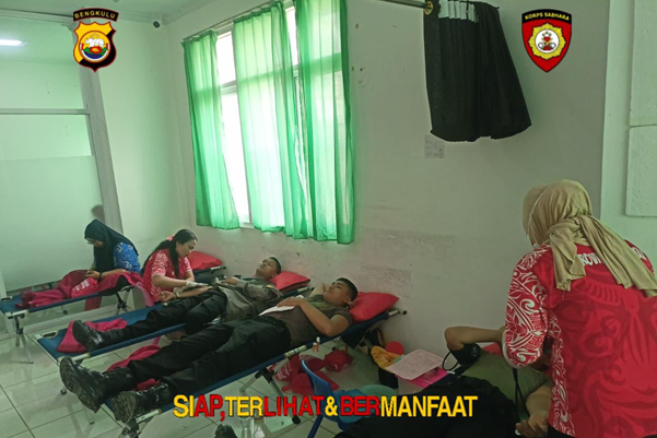 Sambut HUT PMI ke-81, Ditsamapta Polda Bengkulu Donorkan Darah untuk Selamatkan Sesama